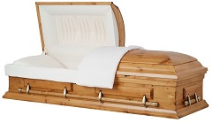 Image of Solid Country Pine Wood Casket Casket