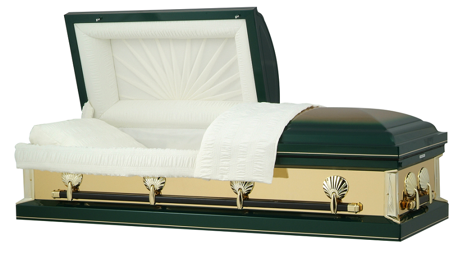 Photo of Hunter Green with Gold Mirrors Casket Casket