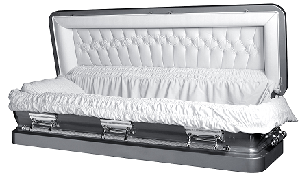 Image of LIBERTY ROYALE SILVER Full Couch Steel Casket Casket