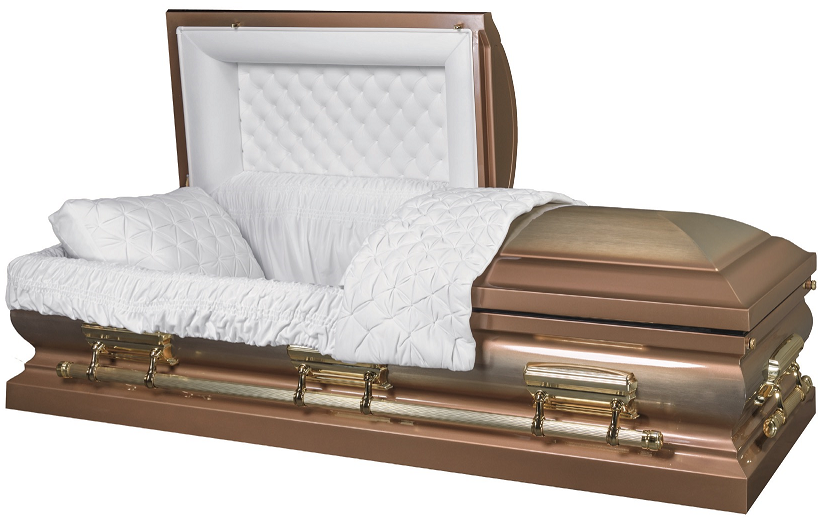 Photo of LINCOLN GOLD brushed metal casket Casket